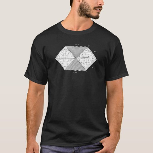 物理学者カッコいいのペンローズ図物理図 Tシャツ (正面)