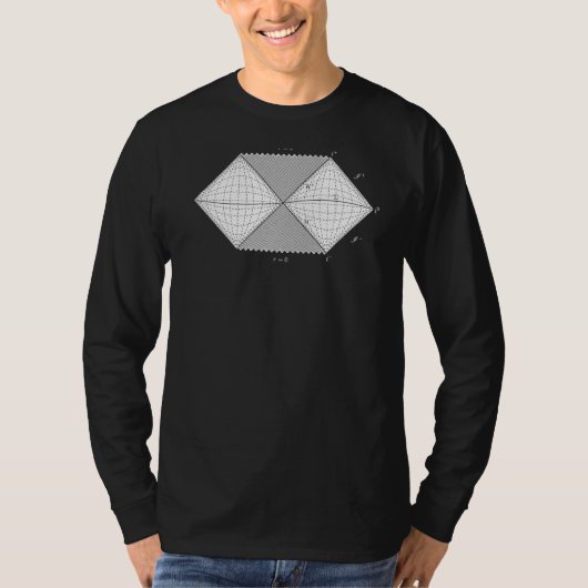 物理学者カッコいいのペンローズ図物理図 Tシャツ (正面)