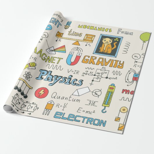 物理手書き。ヴィンテージイラストレーション。  ラッピングペーパー (アンロールド)