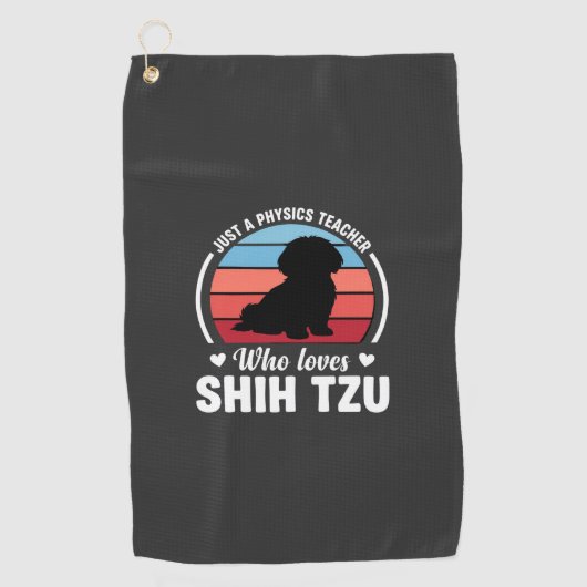 物理教師のシーツゥー犬好き ゴルフタオル (正面)