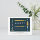 物理教科書イラストレーション電灯 ポストカード (スタンド正面)