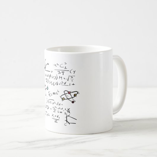 物理数学フォーミュラ先生学生分子 コーヒーマグカップ (正面右)