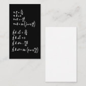 物理数学フォーミュラ学生先生招待状 名刺 (正面/裏面)