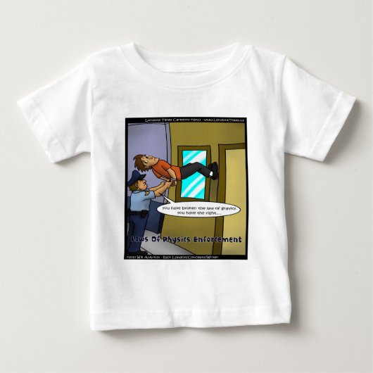 物理法則と重力のおもしろギフトとTシャツ ベビーTシャツ (正面)