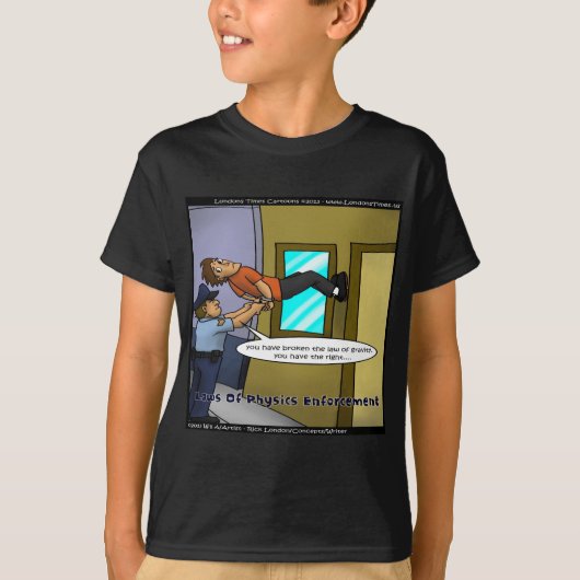 物理法則と重力の面白いギフトとTシャツ Tシャツ (正面)