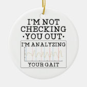 物理的なセラピストをチェックアウトしないおもしろい セラミックオーナメント (正面)