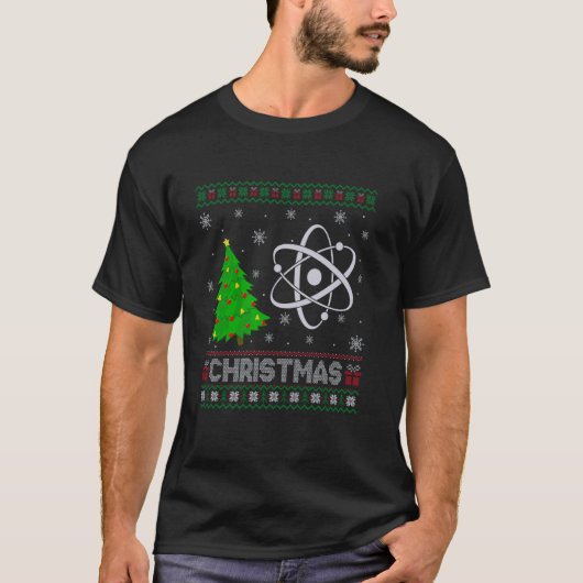 物理科学クリスマスツリー照明醜いクリスマス Tシャツ (正面)