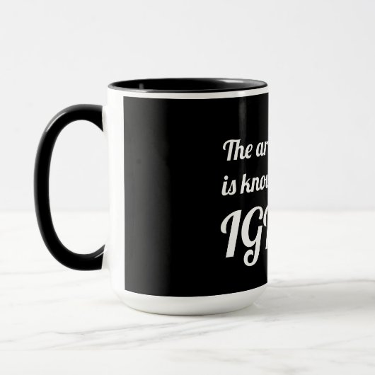 物知りの技術は、ジャンボを無視するものを知ることだ マグカップ (左)