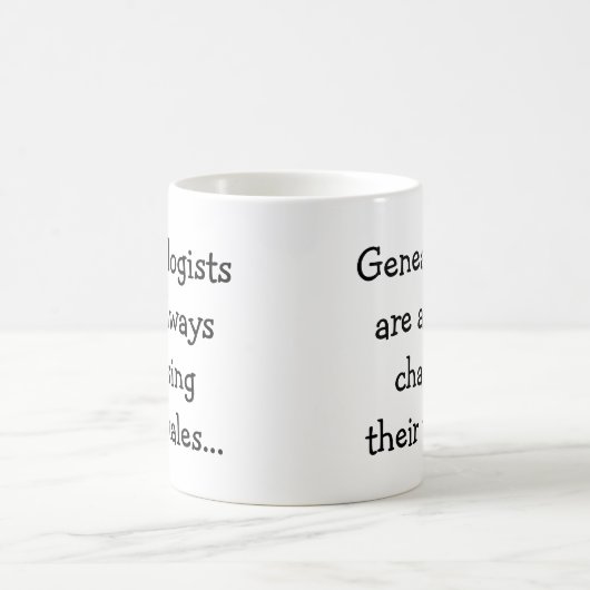 物語おもしろいを追う系図家ユーモア引用文 コーヒーマグカップ (中央)