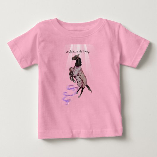 物語から飛ぶブーツ、馬の間抜け物語 ベビーTシャツ (正面)