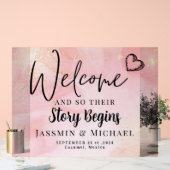 物語がエレガントな結婚式を始めるウェルカムアクリルの看板 アクリルサイン (ウェディング)