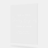 物語がエレガントな結婚式を始めるウェルカムアクリルの看板 アクリルサイン (傾斜)