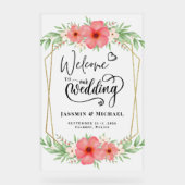 物語がエレガントな結婚式を始めるウェルカムアクリルの看板 アクリルサイン (正面)