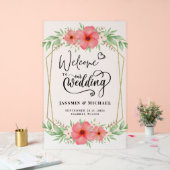 物語がエレガントな結婚式を始めるウェルカムアクリルの看板 アクリルサイン (ウェディング)