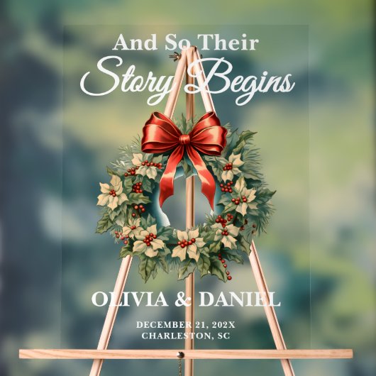 物語がクリスマスリース結婚の歓迎を開始 アクリルサイン (ニュートラル)