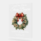 物語がクリスマスリース結婚の歓迎を開始 アクリルサイン (傾斜)