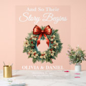 物語がクリスマスリース結婚の歓迎を開始 アクリルサイン (ウェディング)