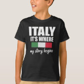 物語が始まるイタリアイタリアン Tシャツ (正面)
