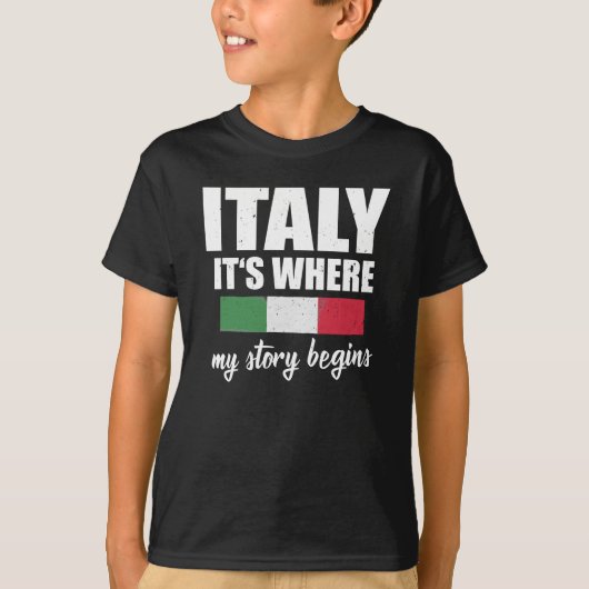 物語が始まるイタリアイタリアン Tシャツ (正面)