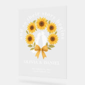 物語が始まるサンフラワーリース結婚の歓迎 アクリルサイン (傾斜)