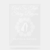 物語が始まるスノーフレーク冬の結婚式 アクリルサイン (正面)