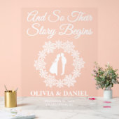 物語が始まるスノーフレーク冬の結婚式 アクリルサイン (ウェディング)