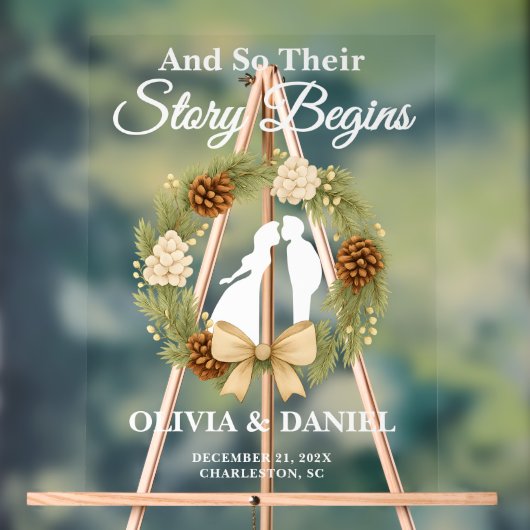 物語が幕を開ける松緑のリース結婚の歓迎 アクリルサイン (ニュートラル)