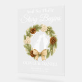 物語が幕を開ける松緑のリース結婚の歓迎 アクリルサイン (傾斜)