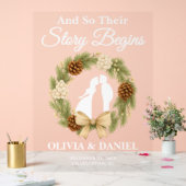 物語が幕を開ける松緑のリース結婚の歓迎 アクリルサイン (ウェディング)