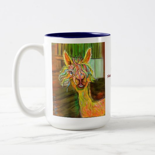 物語のマグが付いているヒルダのアルパカ ツートーンマグカップ (左)