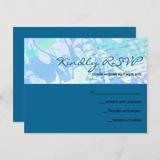 物語の作家のバーのバルミツワーの応答カード 出欠カード (正面/裏面)