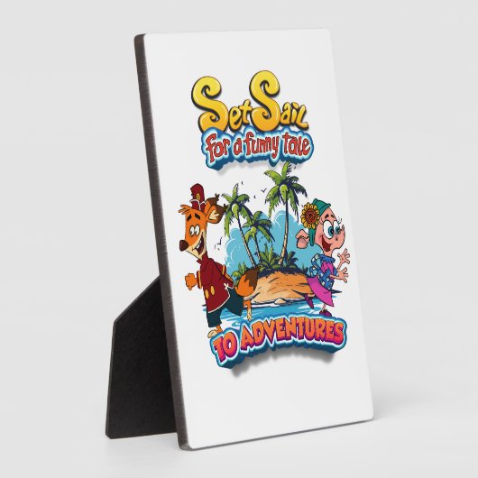 物語の冒険おもしろい島へ帆を張る フォトプラーク (側面)