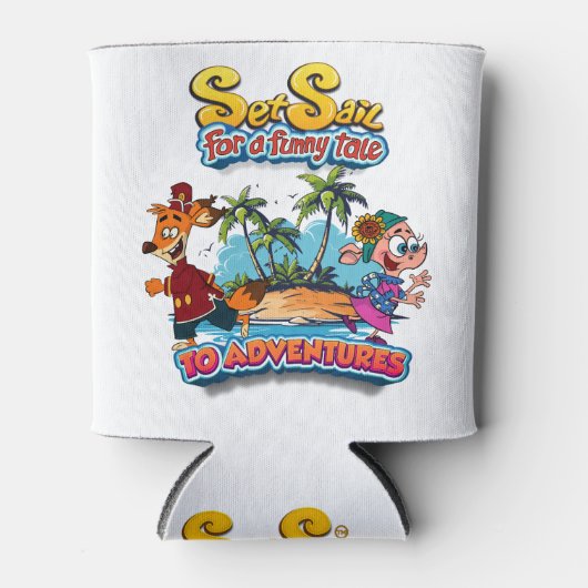 物語の冒険おもしろい島へ帆を張る 缶クーラー (正面)