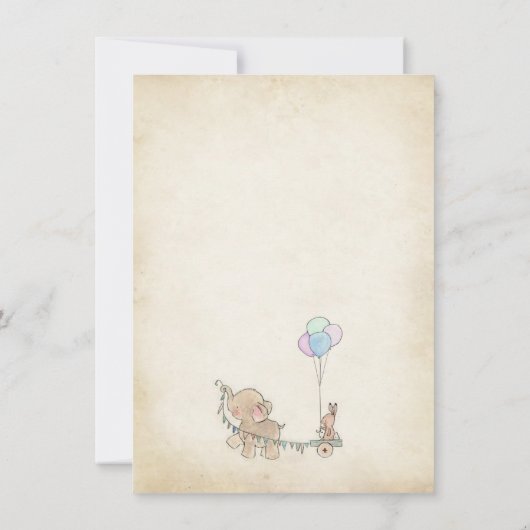 物語の本のベビーシャワーのエクスリブリスカード 招待状 (裏面)