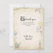 物語の本のベビーシャワーのサンキューカード 招待状 (正面)