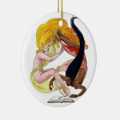 物語の本の女性 セラミックオーナメント (右)