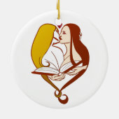 物語の本の女性 セラミックオーナメント (裏面)