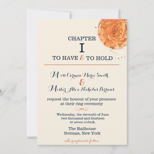 物語の本の結婚式招待状 招待状 (正面)