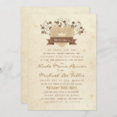 物語の本の頂上の結婚式の招待 招待状 (正面/裏面)