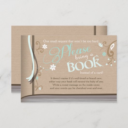 物語の本は本のベビーシャワーのヴィンテージブラウンを持って来ます エンクロージャーカード (正面/裏面)