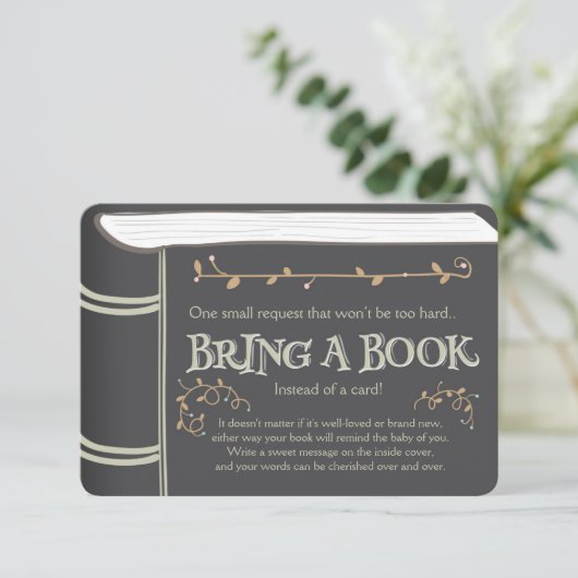 物語の本は本のベビーシャワーのヴィンテージブラウンを持って来ます エンクロージャーカード (スタンド正面)