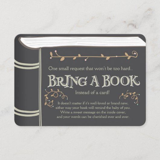 物語の本は本のベビーシャワーのヴィンテージブラウンを持って来ます エンクロージャーカード (正面)