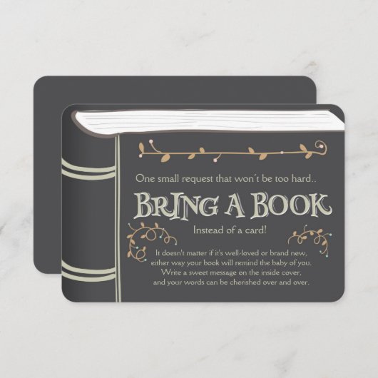 物語の本は本のベビーシャワーのヴィンテージブラウンを持って来ます エンクロージャーカード (正面/裏面)
