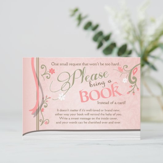 物語の本は本のヴィンテージのピンクおよび金ゴールドの女の子を連れて来ます エンクロージャーカード (スタンド正面)