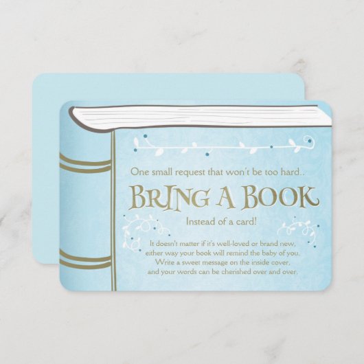 物語の本は本のヴィンテージの男の子の青を持って来ます エンクロージャーカード (正面/裏面)