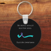 物語はあまりにも早く終わるべき自殺認識度3 キーホルダー (正面)