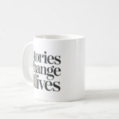 物語は人生を変える 本の愛好家の引用 コーヒーマグカップ (正面左)
