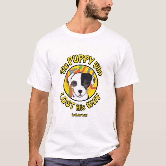 -物語道に迷うった子犬 Tシャツ (正面)