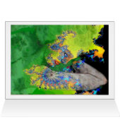 物質の振動，緑の黄色のフラクタルの女性 (内部横(上))