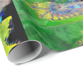 物質の振動，緑の黄色のフラクタルの女性 ラッピングペーパー (ロールコーナー)